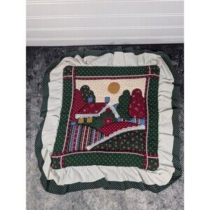 Vtg Hand Quilted 12" Cottage Pillow Case Cottagecore Grannycore Shabby Chic